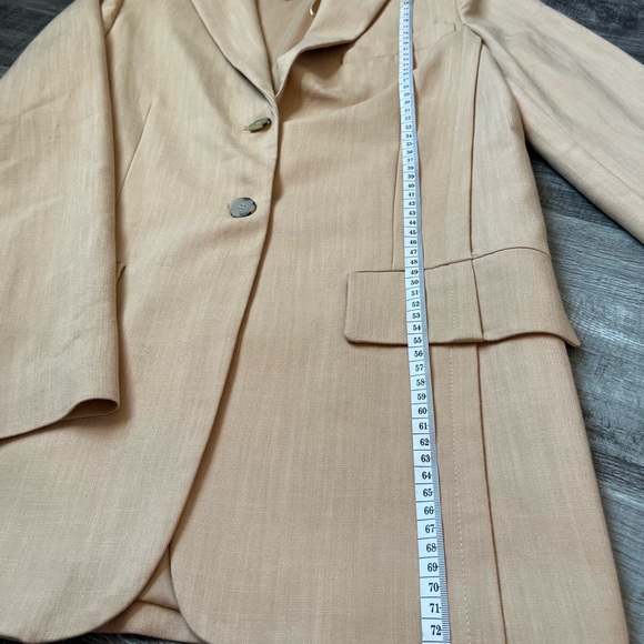 ZARA WOMAN FRONT FLAP POCKETS BLAZER IN BEIGE - Picture 3 of 6